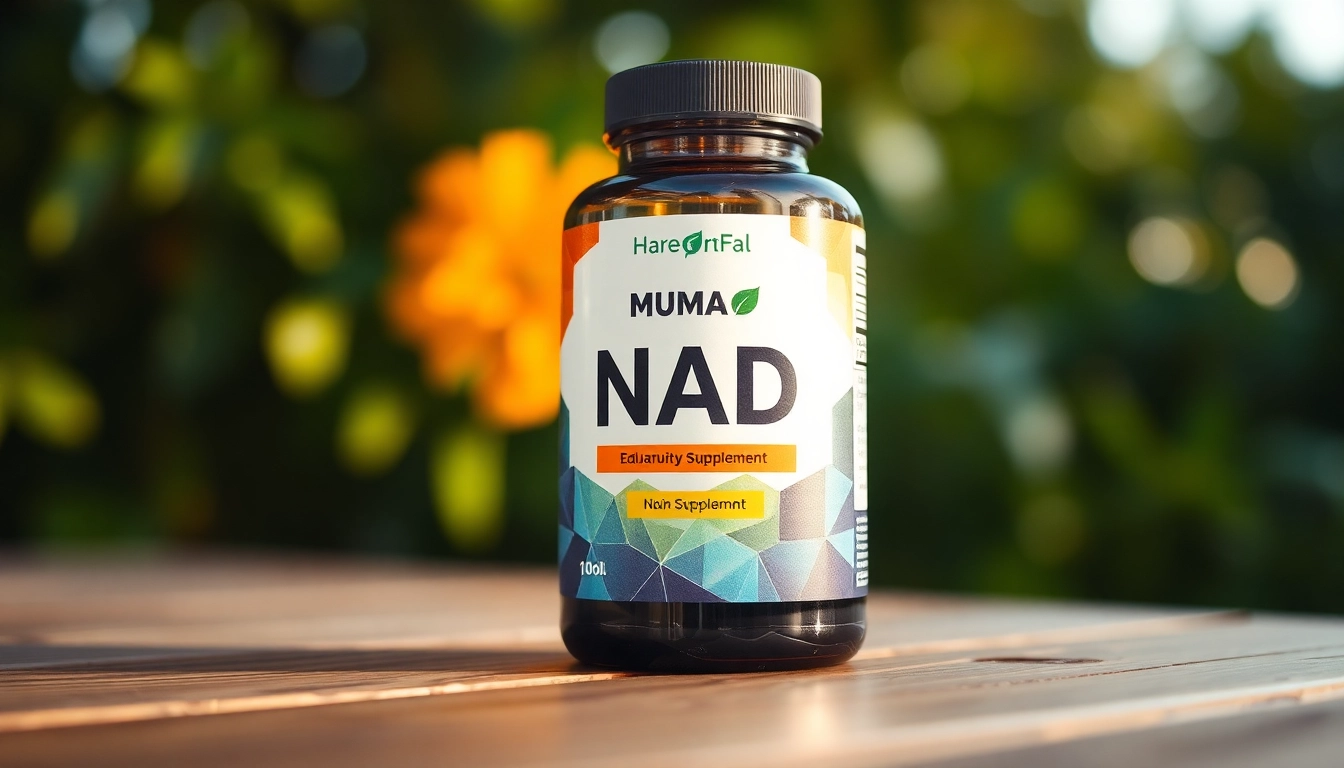 Enhance your wellness with our premium NAD Supplement, featuring a vibrant design and quality packaging.