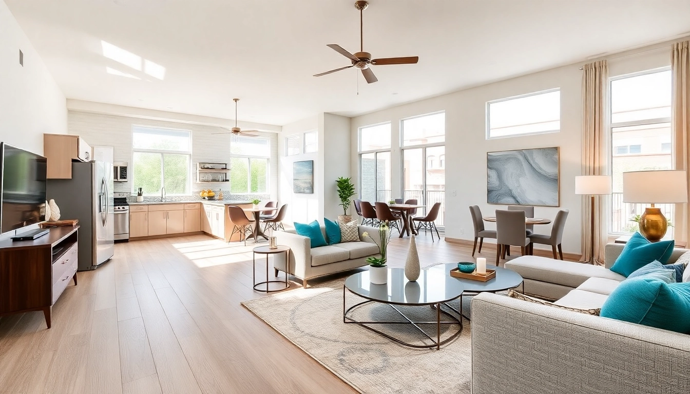 View a stylish living room in apartments for rent Glendale AZ with modern decor and natural lighting.