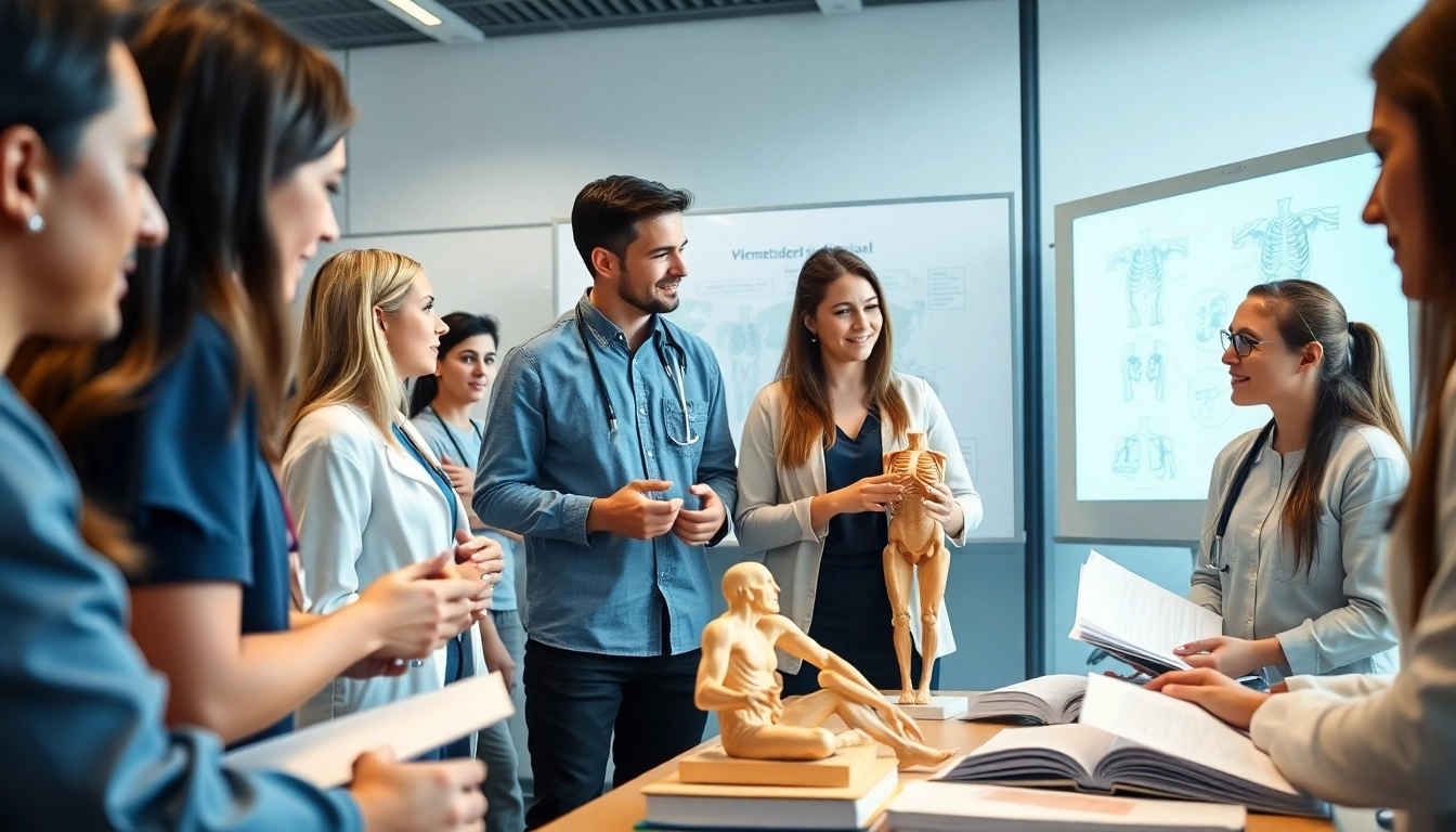 Medizinstudium ohne NC: Studierende lernen gemeinsam in einem modernen Klassenzimmer.