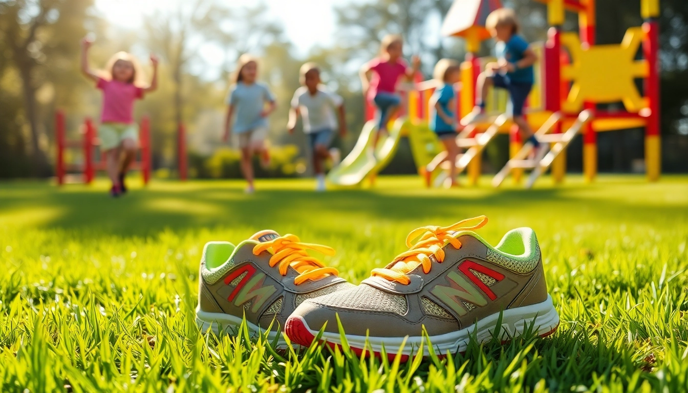Laufschuhe für Kinder in leuchtenden Farben, ideal für spielerische Outdoor-Aktivitäten