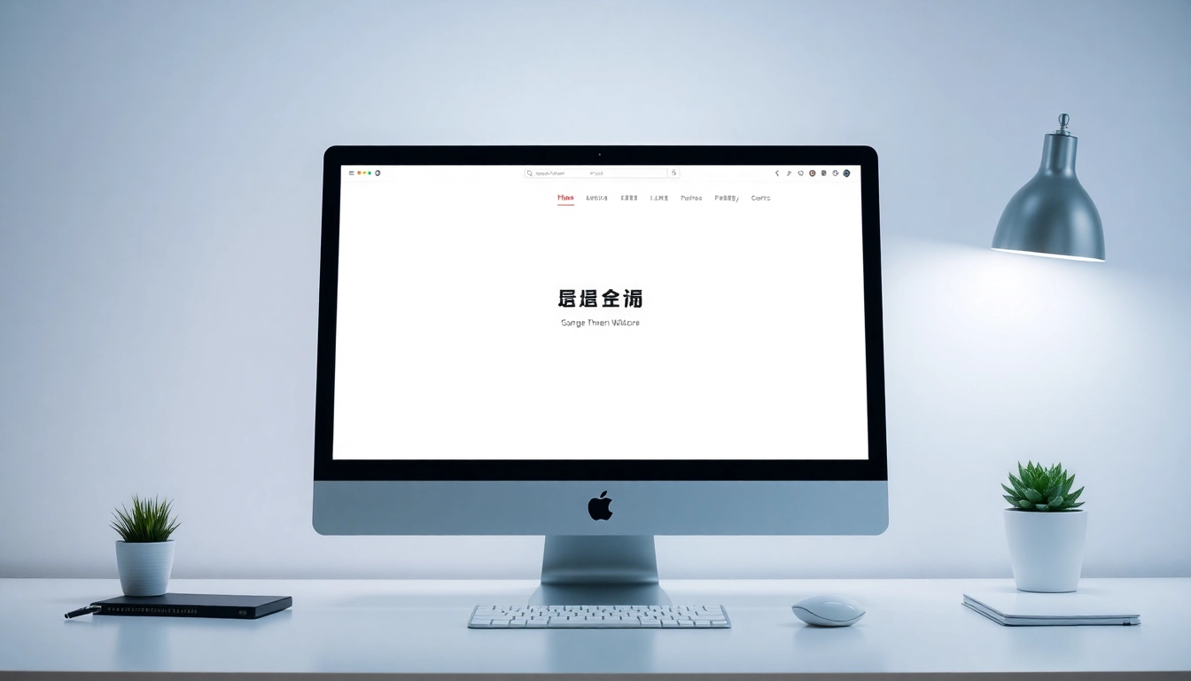 Engage with the 美洽官网 website on a modern digital workspace showcasing a sleek computer setup.