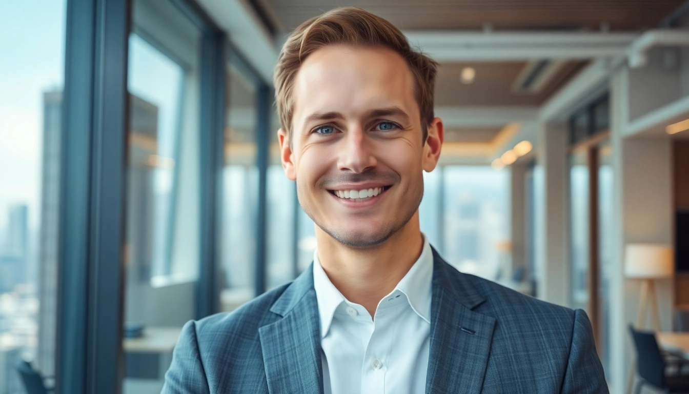Thomas Schinecker confidently posing in an office setting, reflecting a professional demeanor.