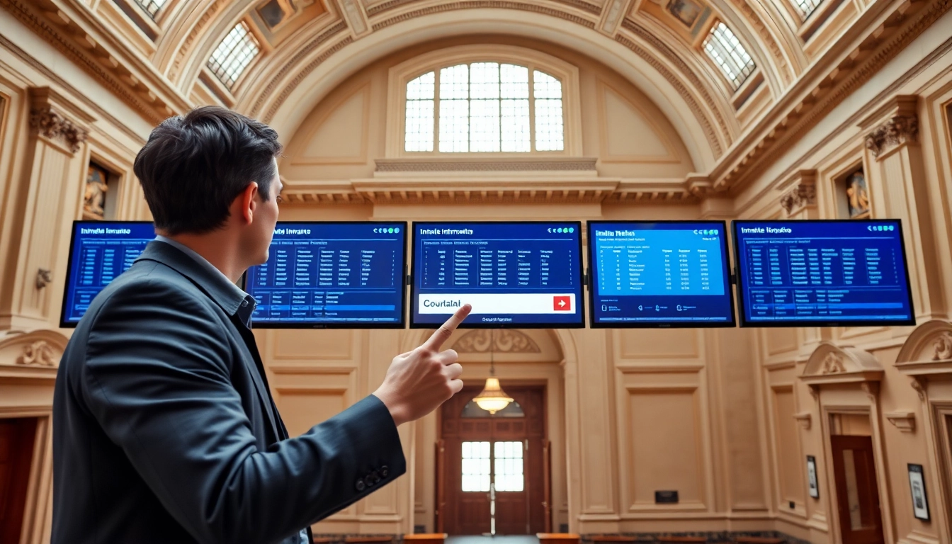 Access the santa ana jail inmate search with a professional interface in a courthouse setting.