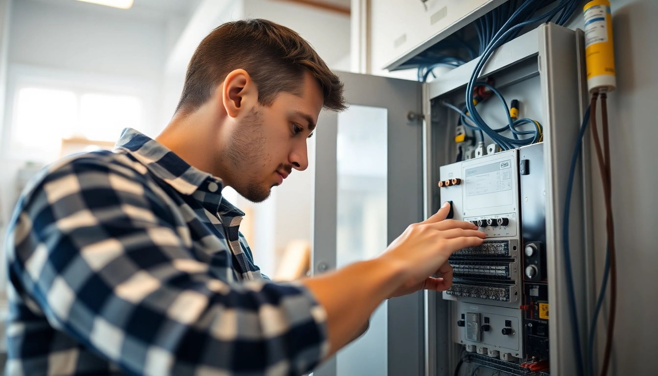 Inspecting an electrical service panel for performance and safety.