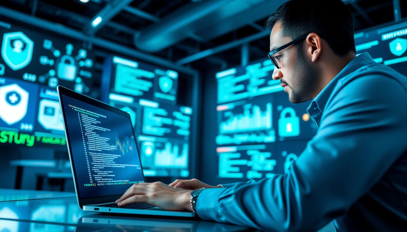 Ethical Hacking demonstriert von einem Cybersecurity-Experten an einem modernen Laptop.