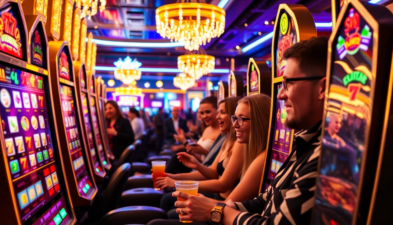 Experience thrilling gameplay at TPower casino with luxurious slot machines and vibrant atmosphere.