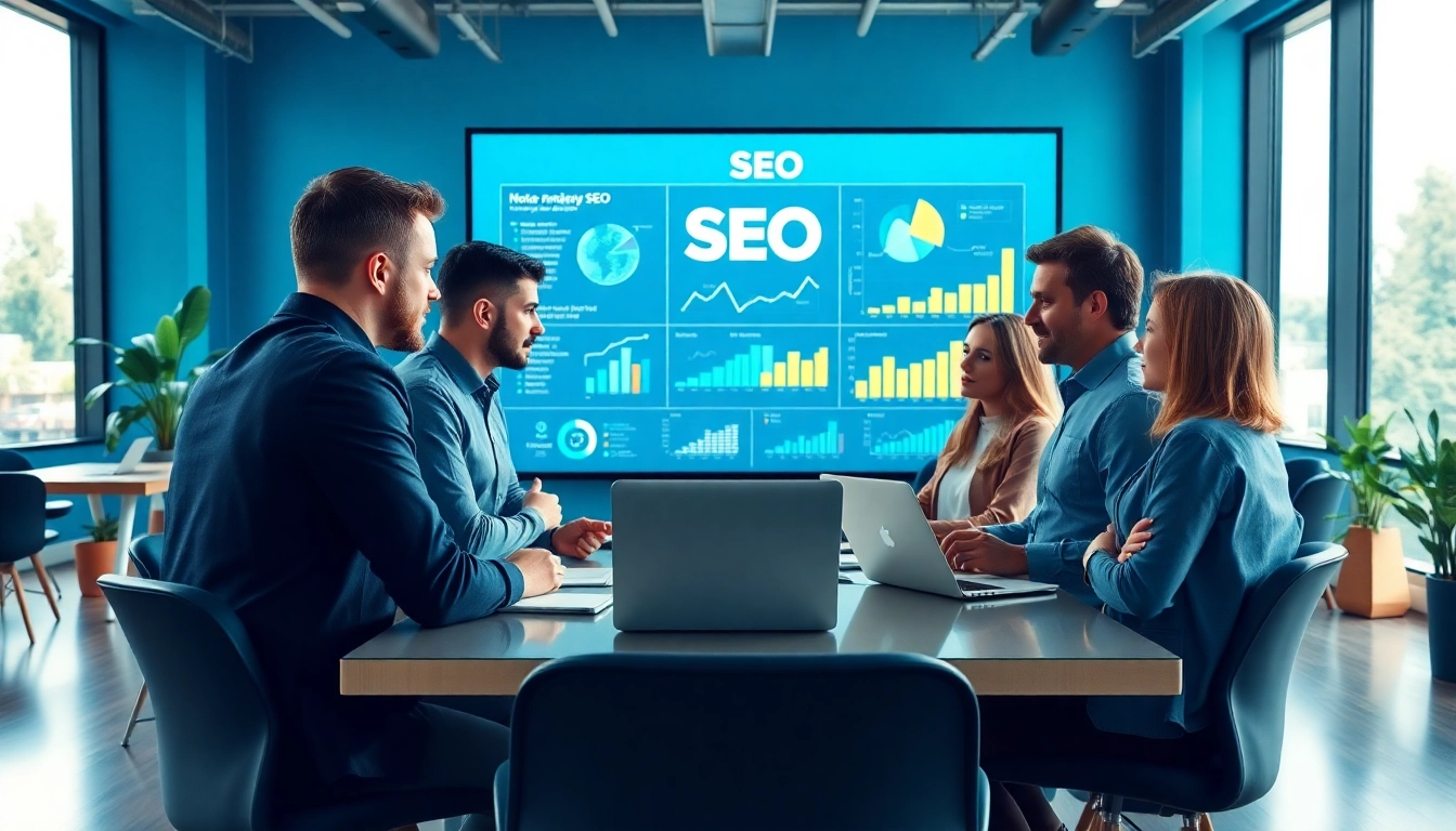 Enhance visibility with Edmonton SEO strategies demonstrated by a professional marketing team.