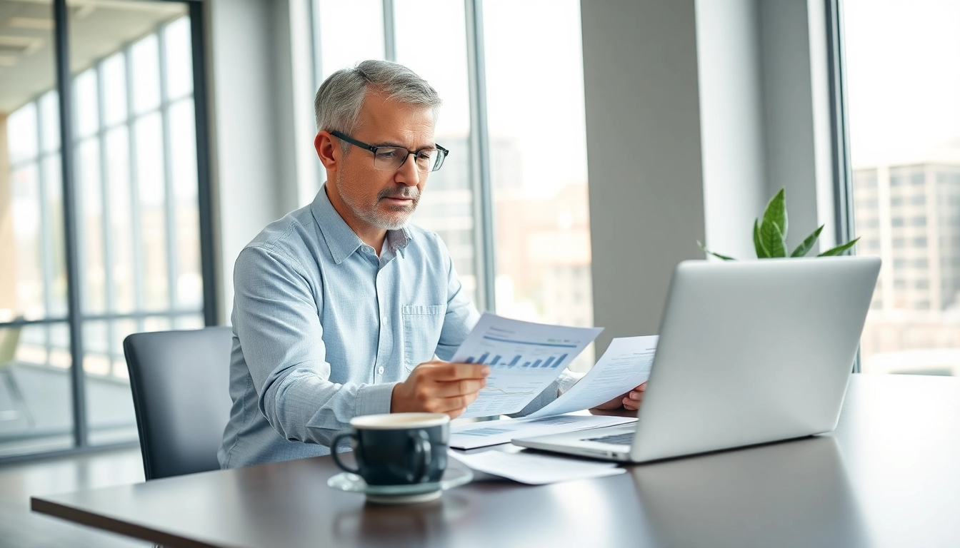 Engaging Tax Credit Broker analyzing data in a professional office environment.