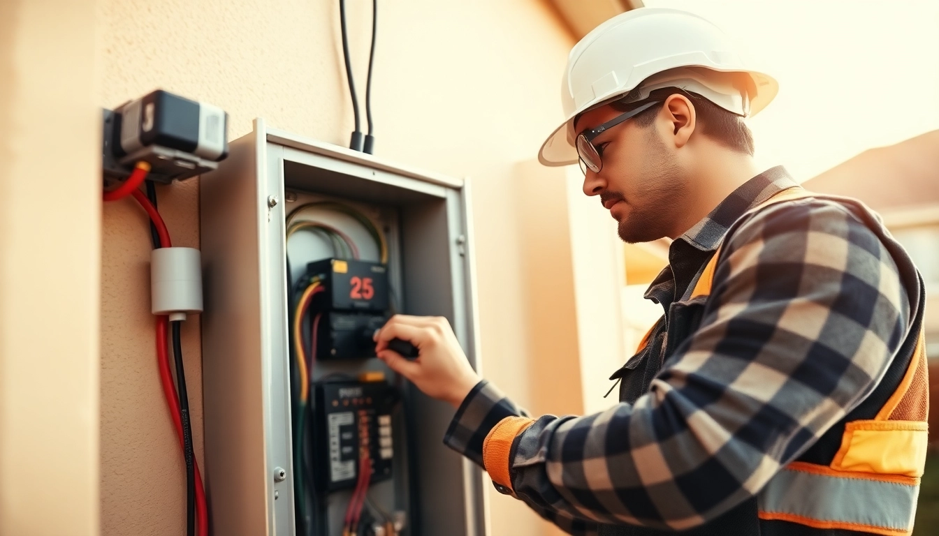 Providing top-tier Electrical Service through expert electrician maintenance in a home environment.
