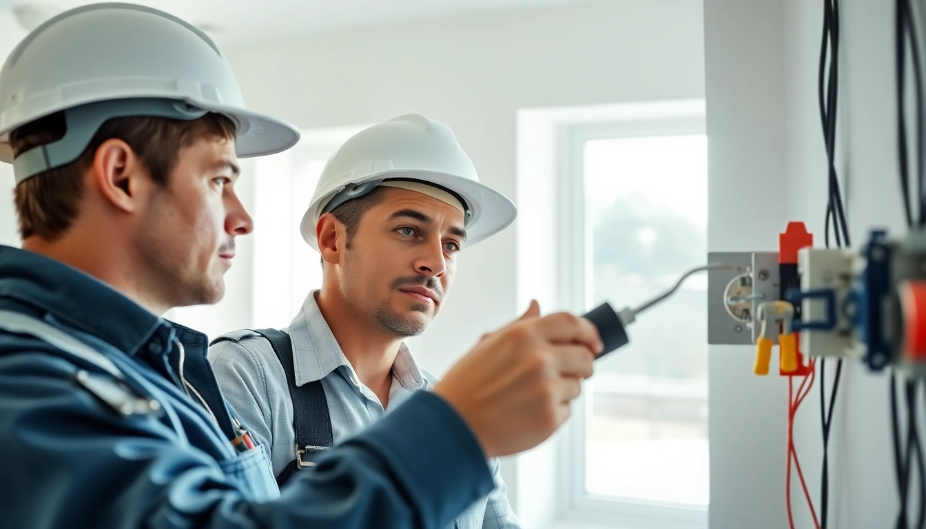Electrical Contractor Clearwater working on home circuitry in a bright setting.