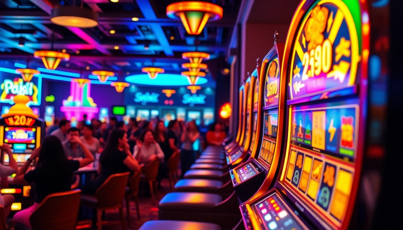 People celebrating big wins at a slot machine displaying 슬롯버프.