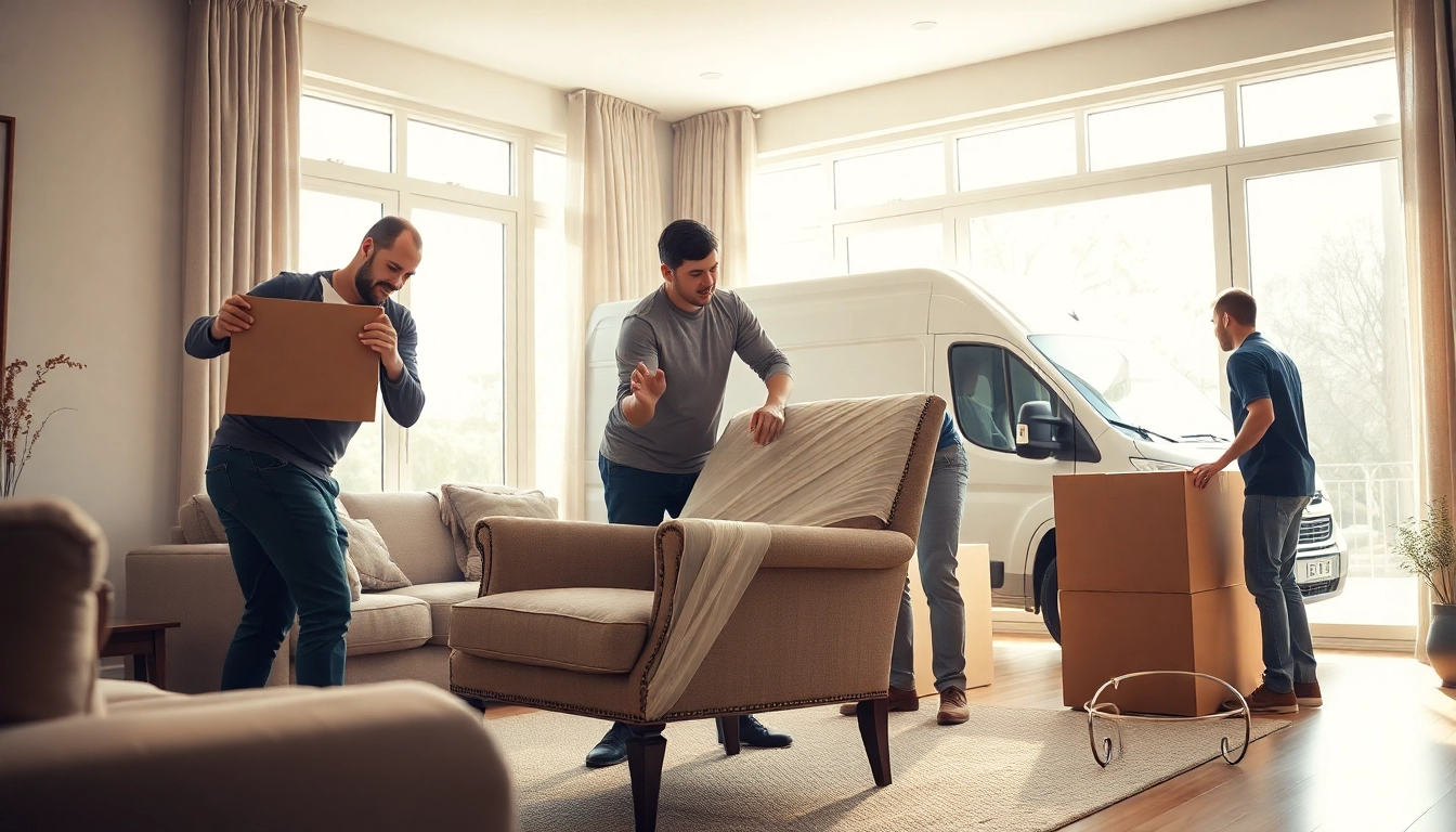 Bennettsmoving team carefully packing furniture during a home relocation.