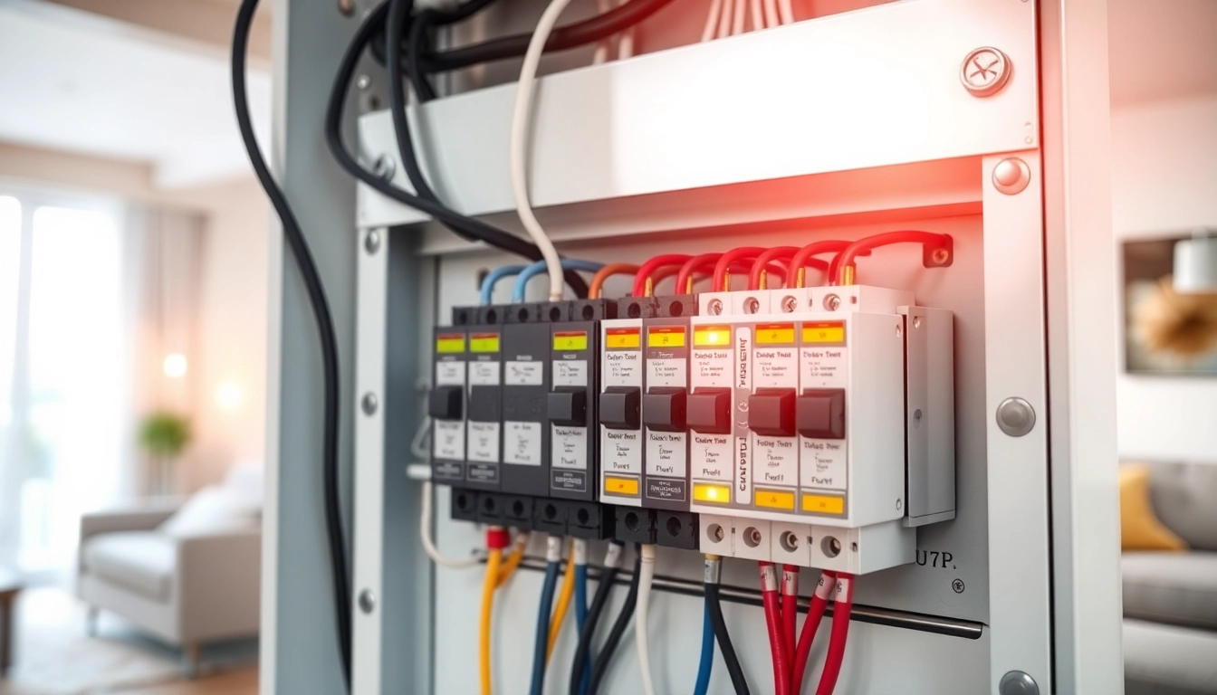 Inspecting an Electrical Panel showcasing clear circuit breakered features in a modern home.