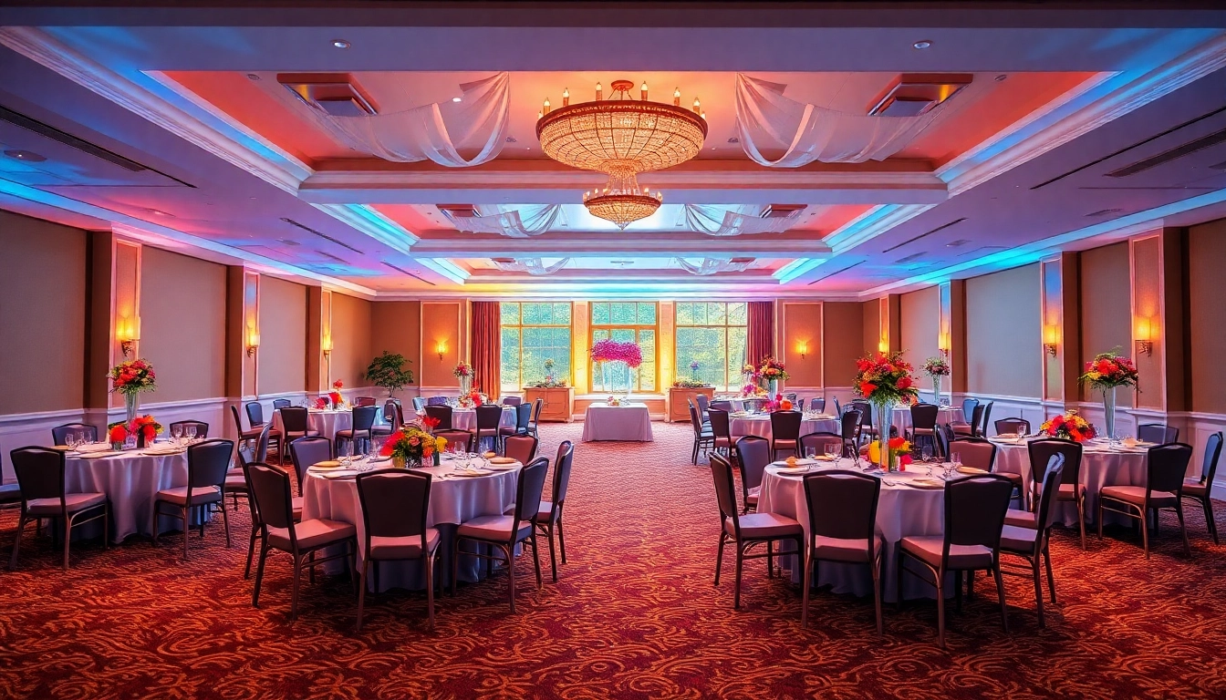 Celebrate special occasions at the Trenton event center, featuring an elegant banquet setup.