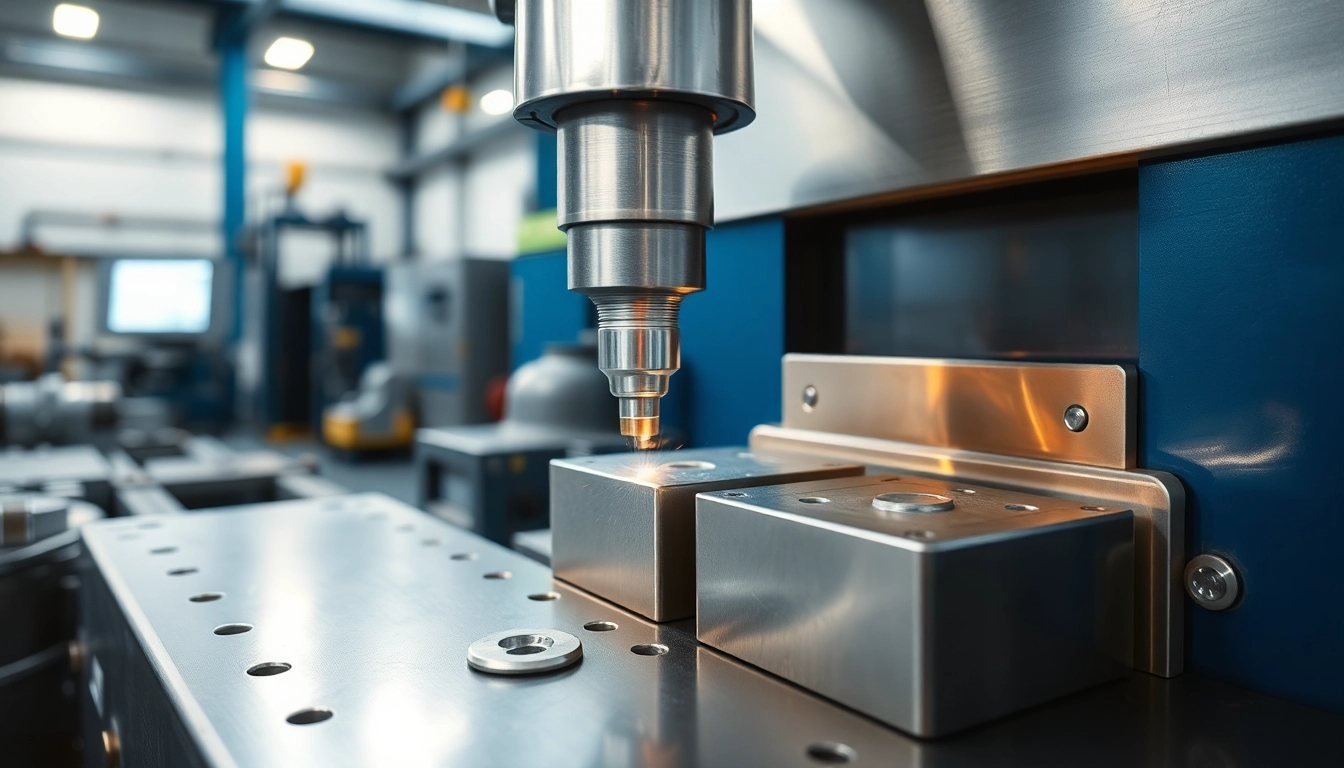 Laser welding machine performing precise metal joining in an industrial setting.
