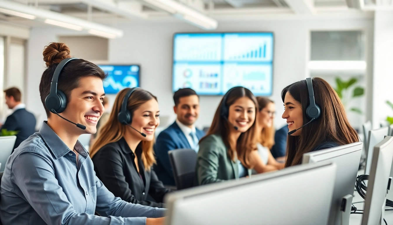 Improve your customer service Outscoring with a professional team at work in a modern office.