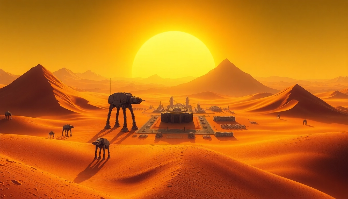 Download Dune 2, featuring a desert landscape with military units in action.
