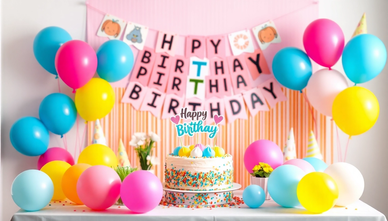 Celebrate a customizable birthday party with personalized decorations and vibrant setups.