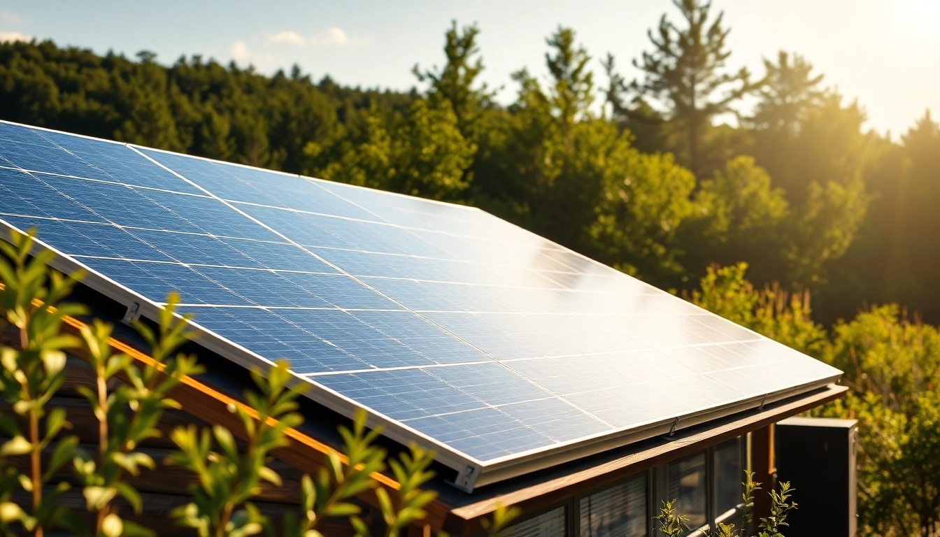 Install an efficient off grid solar system on a cabin roof surrounded by nature.
