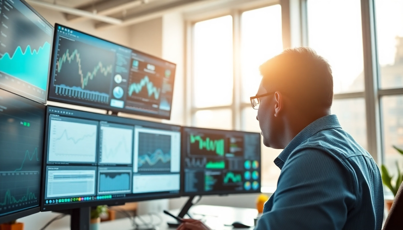 Illustration of data anomaly detection analysis showcasing an analyst assessing complex datasets in a modern workspace.