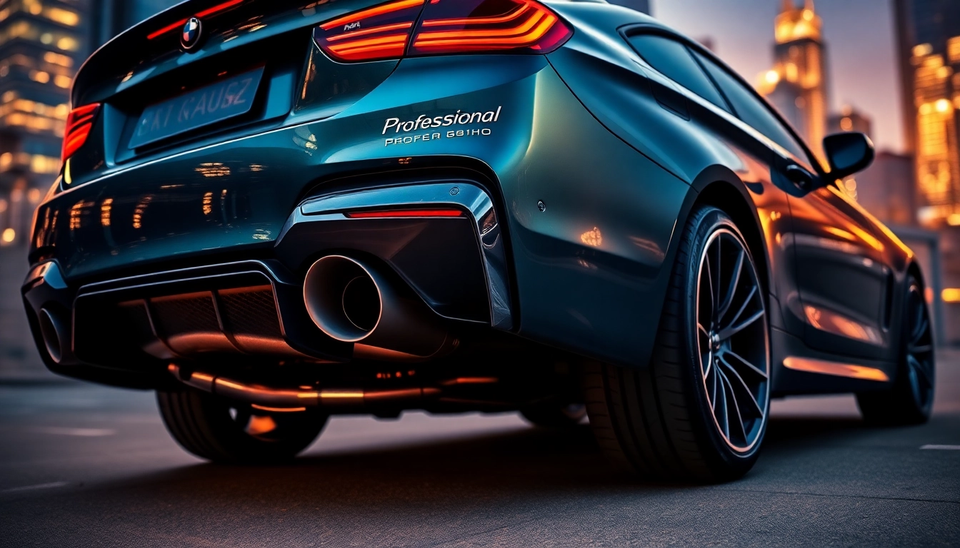 Showcasing the G82 Valved exhaust system on a sleek BMW M4 in urban lighting.