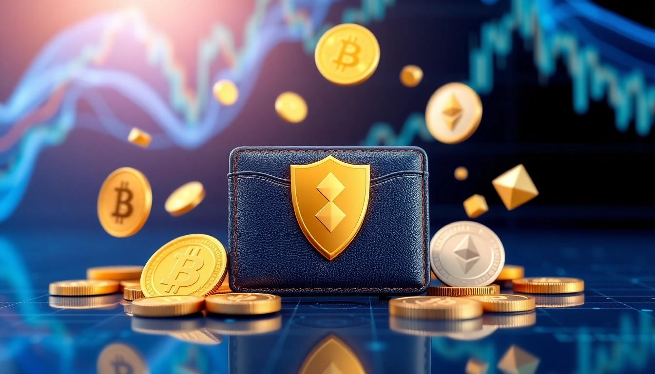 Highlight the features of guarda wallet with a professional digital display.