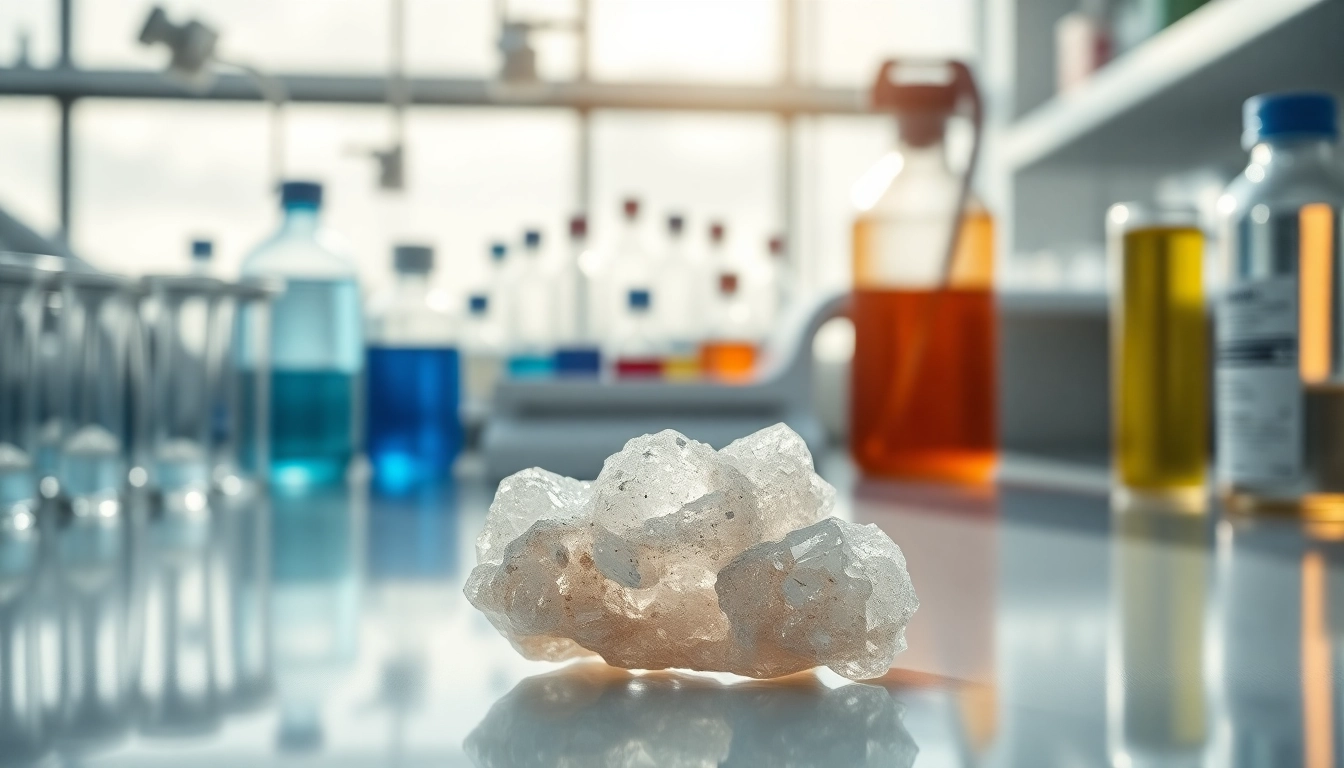 Zeolit medyczny na tle laboratoryjnym z testów, podkreślający naturalne właściwości.