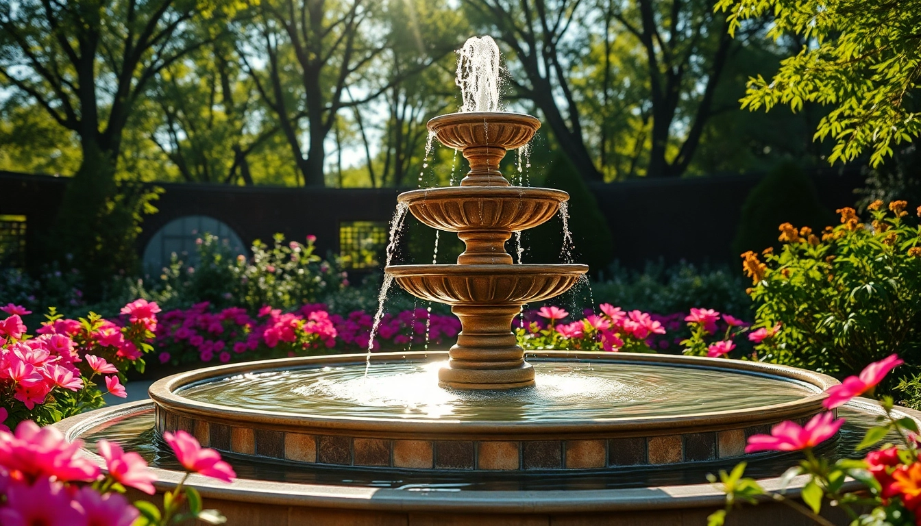 Décorez votre espace avec une belle décoration de fontaine élégante au jardin.