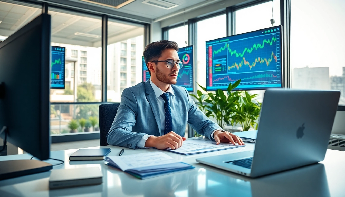 Analyze dynamic Markets data in a bright office setting with charts and financial tools.