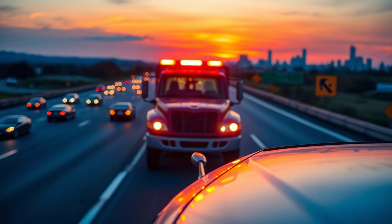 Pomoc drogowa Śląsk - Profesjonalny pojazd pomocy drogowej w akcji na autostradzie.