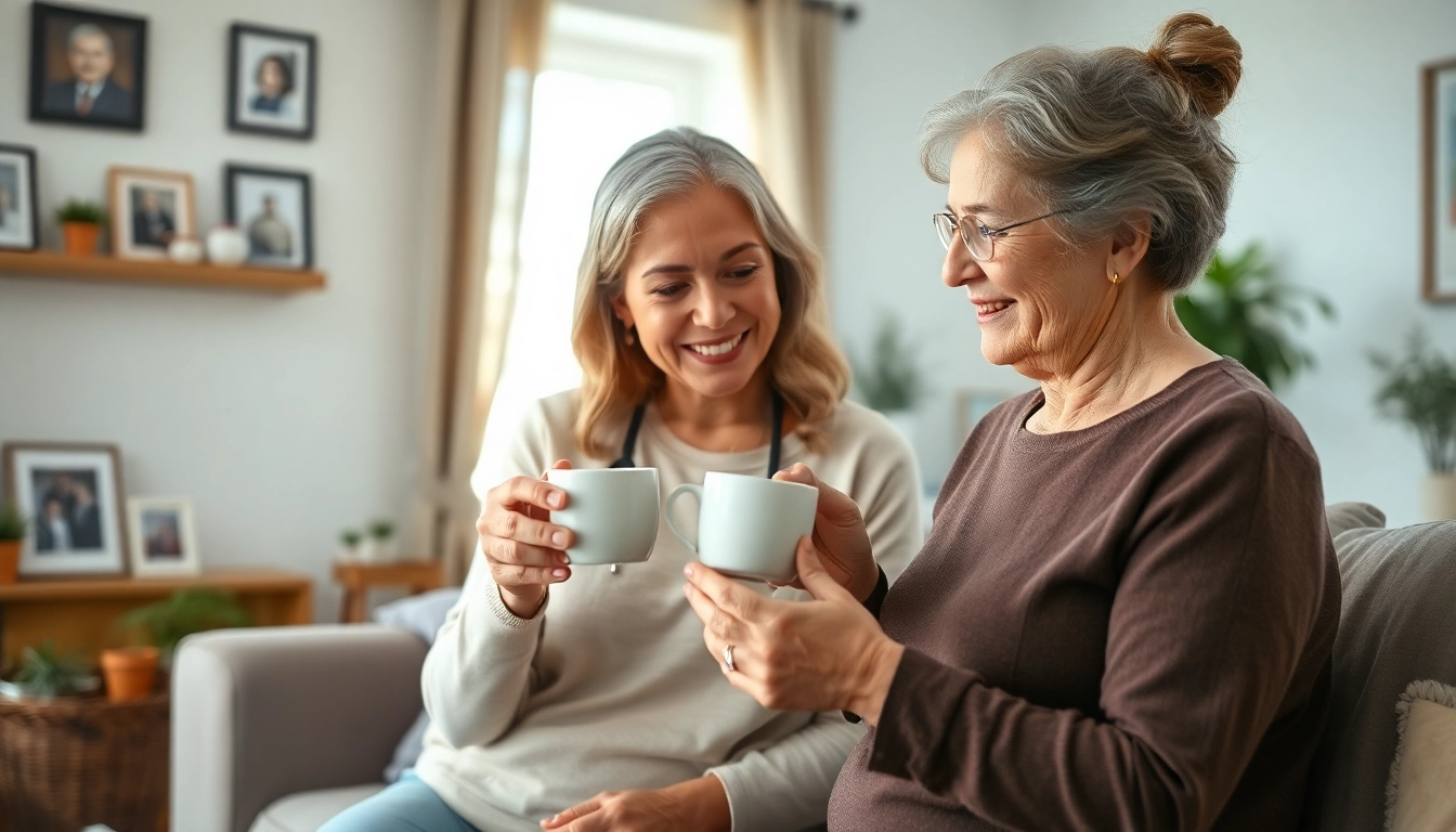 Enhance austin senior home care with a compassionate caregiver sharing moments with a senior in a cozy home.