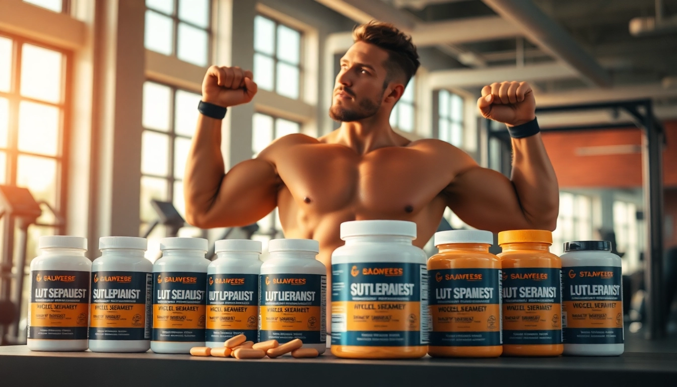 Boost your fitness with supplements to lose belly fat in a vibrant gym setting.
